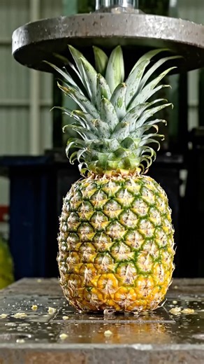 Hydraulic Press Crushes Pineapple 🍍 | Satisfying Smash!