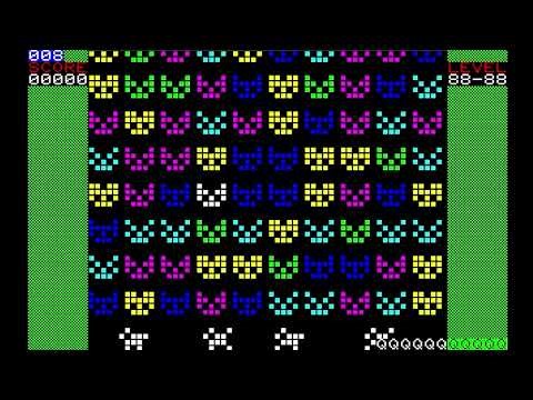 MZ-700「ねこねこフィーバー（仮称）」アクションパズルゲーム 連結消去テストから