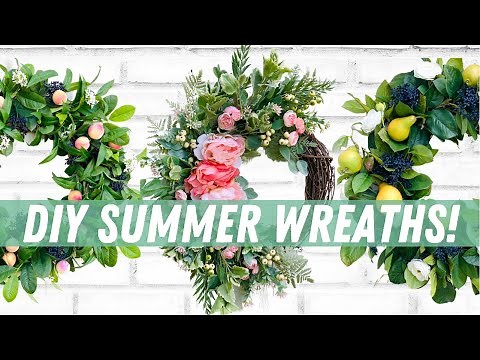 How to make DIY SUMMER WREATHS for your front door/ Making one of a kind summer wreaths #DIYwreath