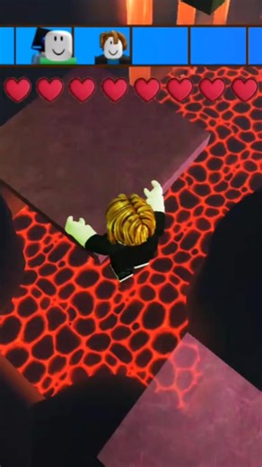 Jumping over lava on steps that disappear instantly 😱🔥 no way back!