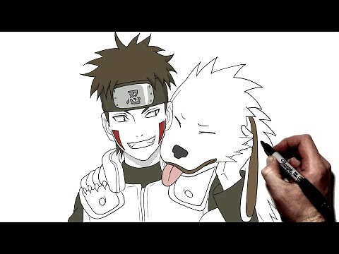 How To Draw Kiba & Akamaru | Step By Step | Naruto