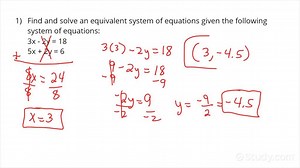 Identifying the Operations Used To Create Equivalent Systems of Equations | Algebra | Study.com