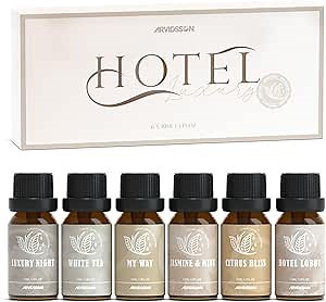 ARVIDSSON Hotel Diffuser Oils Gift Set, Hotel Scent Essential Oils for Diffuser, Luxury Fragrance Oil Blend - Jasmine & Mint, White Tea, Citrus Bliss, M-Way, Fancy Lobby, Gift for Women and Men