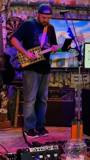 Jason playing the Cohiba III build 🎸 | Rob's Cigar Box Guitars