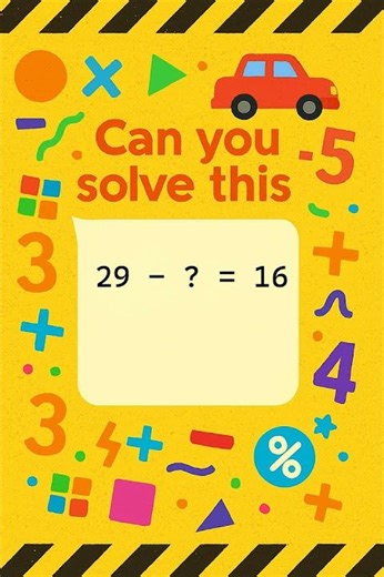 Fun Subtraction Puzzle for Kids! 29 - ? = 16