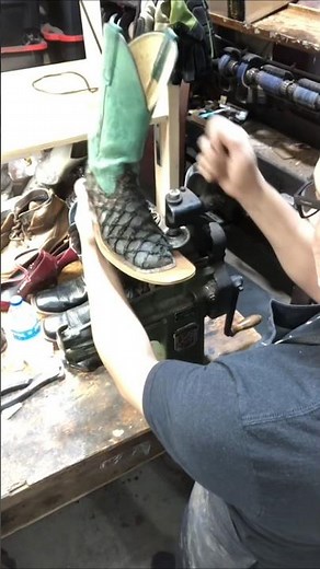 Anderson Bean Boots Resole Preparation #eminem #andersonbean #cowboyboots #cowgirlboots #bootbarn