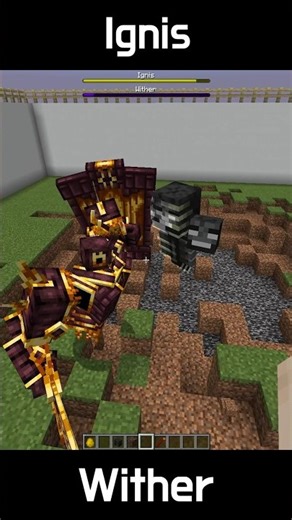 Wither vs Ignis (L_Ender's Cataclysm) | [Minecraft Mob Battle] #Shorts