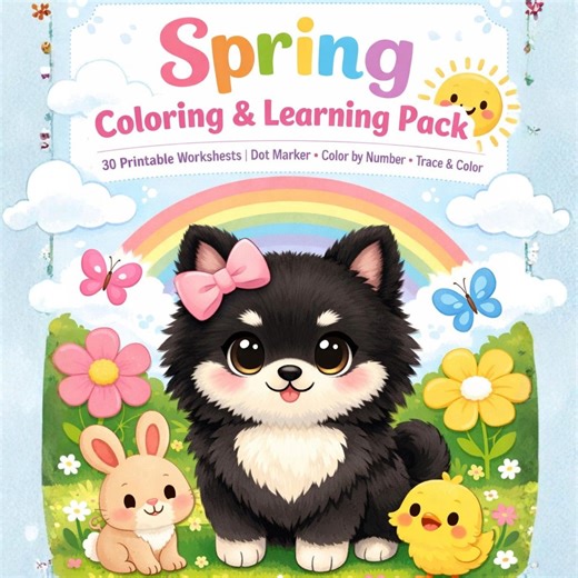 Spring Coloring & Tracing Worksheets | Preschool Printable Pages (digital Download) - Etsy