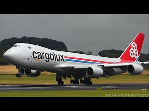 SMOOTH TOUCHDOWN! Cargolux Boeing 747-8 Beautiful Landing at Prestwick Airport (PIK/EGPK)