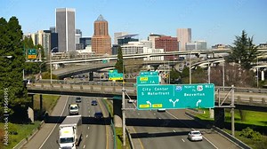 Multiple Lanes Interstate Highway Interchanges in Portland Oregon