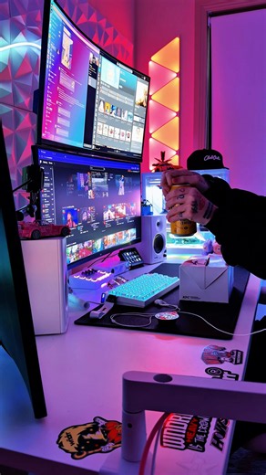🍗Pre-stream routine.Dinner. Setup .Go Live. #streamer #twitchstreamer #gamingsetup #pcsetup