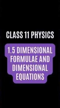 Dimensional Formula & Dimensional Analysis | Most Important for NEET 2027 | Physics Class 11