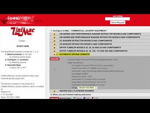 Commercial Laundry Equipment SpecWizard from Unimac