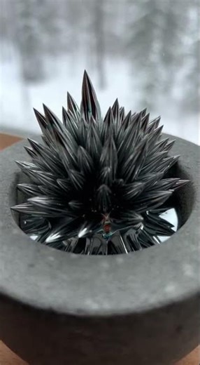 The Mesmerizing Magic of Ferrofluid and Magnets #asmr #satisfying #physics #sora #visualshorts