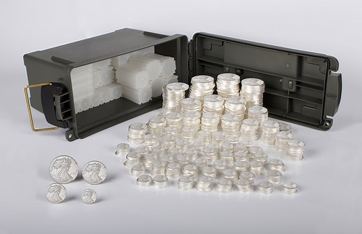 Buy 250 oz Silver WALKING LIBERTY Cache Kit & Silver rounds| Kitc