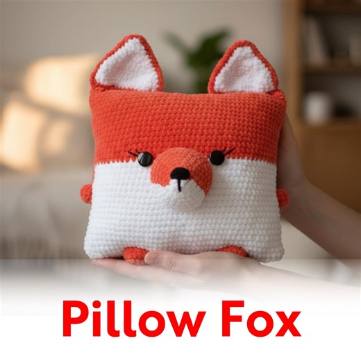 Fox Pillow Crochet Pattern PDF – Plush Animal Cushion, Instant Download - Etsy UK