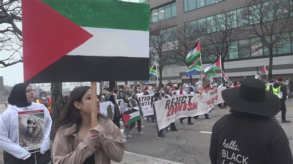 Pro-Palestine protestors flood downtown Cleveland streets, call on city leaders for support