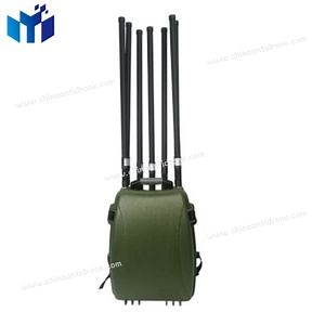 [Hot Item] 2000meter Anti Drone Mobile Signal Jammer Device RF Sweep Man Pack 15.8kg