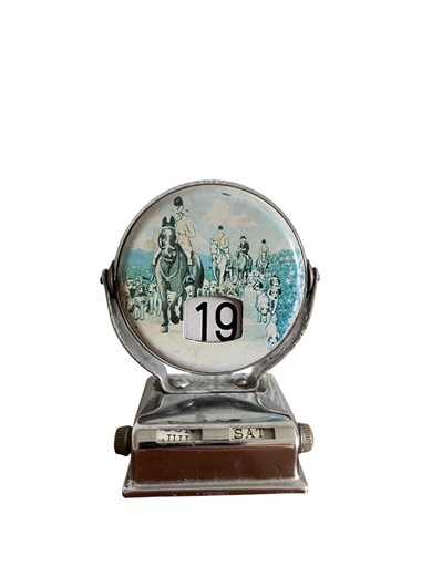 Vintage Perpetual Calendar/metal Flip Calendar/retro Calendar/hunting Scene/round Metal Perpetual Calendar/desktop Flip Over Calendar - Etsy UK