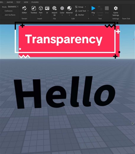 How to make transparency background of the text #roblox #robloxstudio