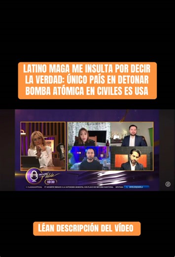 🚨 Este latino MAGA me insultó en pleno debate en la saga de Adela Micha porque me atreví a mencionar un hecho verificable: el único país que ha detonado bombas nucleares sobre población civil en la historia de la humanidad es Estados Unidos. Hiroshima. Nagasaki. 1945. Está en todos los libros de historia del mundo. Su respuesta ante ese hecho que no pudo refutar fue decir en pleno debate: “lo que ChatGPT no le dijo a Heidy.” Una forma de decirle a su audiencia que una mujer latina no puede sabe