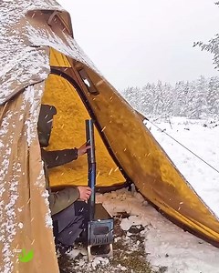 2M views · 10K reactions | Hot Tent Camping with my Dog in Snow and Freezing Winter Conditions | Accessories Store | Facebook
