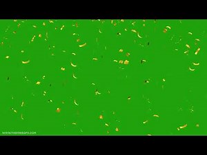Golden confetti blast and falling animation green screen and alpha video@motionbg