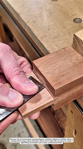 Precision Woodworking: Crafting a Perfect Wooden Joint! 🪵🔨 #Woodworking #WoodJoinery #Carpentry