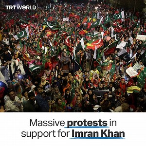 154K views · 10K reactions | Massive rallies have been held in cities across Pakistan in support of Imran Khan and against "foreign interference", a day after Khan's removal in a parliamentary no-trust vote. | TRT World | Facebook