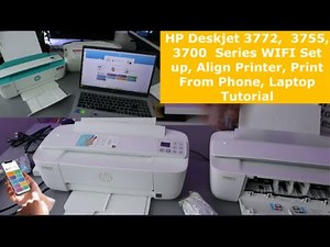 HP Deskjet 3772, 3755, 3700 Series WIFI Set up, Align Printer, Print From Phone, Laptop Tutorial