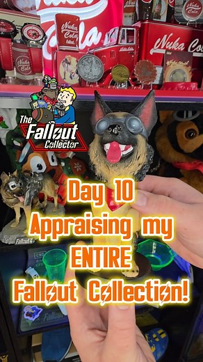 2.4K views · 320 reactions | Day 10 of appraising my ENTIRE Fallout Collection! Today is my Dogmeat shelf! This shelf has Dogmeat Funko mystery mini Fallout whiskey stones Dogmeat plushies Dogmeat chronicle collectibles statue Dogmeat stocking Dogmeat bobblehead And more! #fallout #falloutcollector #day10 #appraising #dogmeat #fallout4 #falloutonprime #whatsitworth #gamercollection | The Fallout Collector | Facebook