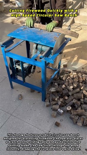 Cutting Firewood Quickly with a High Speed Circular Saw Bench