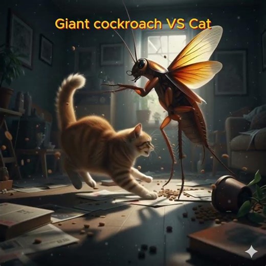 Cat vs Giant Cockroach – Epic Battle You Won’t Believe!