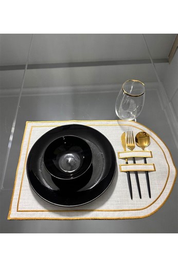 Gold Trim Pocketed Placemat, Single Pack Placemat, Elegant Dinner Placemat, Kitchen Table Setting, Stylish Dining Placemat, Home Decor - Etsy