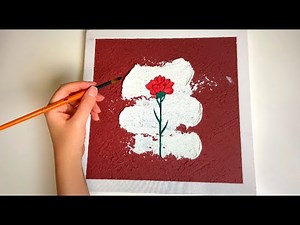 How To Make a Textured Flower Painting 🌹| Step by Step Texture Art Tutorial