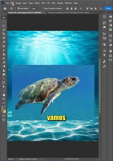 Easily merge two images in Photoshop