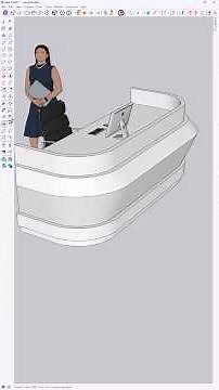 This custom reception desk was modeled in SketchUp using only Follow Me and Solid Tools #sketchup