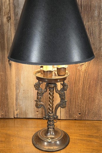 Antique Gothic Revival Brass Table Lamp With Dog Motifs Vintage Barley Twist Sculptural Lamp Renaissance Revival Lighting - Etsy