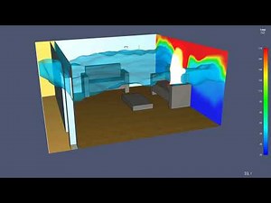 Room Fire with Sprinkler and Iso-Surface