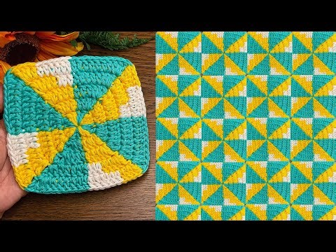 Easy Crochet, Stunning Results! Pinwheel Square Tutorial 