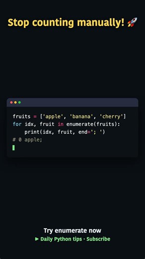 Loop Smarter with enumerate() 🚀