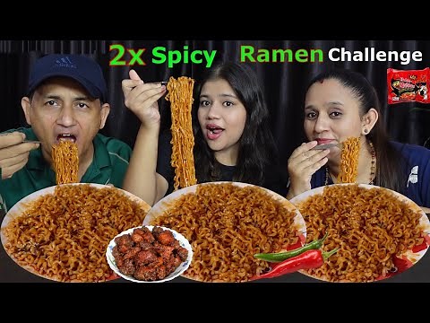 2X SPICY KOREAN RAMEN CHALLENGE @BudaBudiVlogs