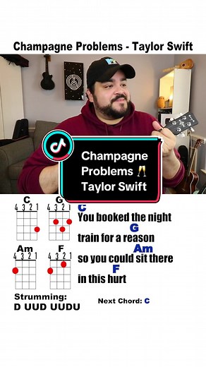 How to play ‘Champagne Problems’ by @Taylor Swift with this easy Ukulele Play Along video 🥂 #ukuleletiktok #ukulele #ukuleletutorial #youcanukewithus #ukulelecover