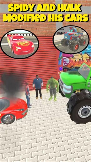 Spidy and Hulk modified his cars #gta #gtav #hulk #indianbikesdriving3d #gaming #shorts
