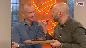 When Tim can't eat Simon WILL wind him up 😂Such a good friend 👍 | Sunday Brunch