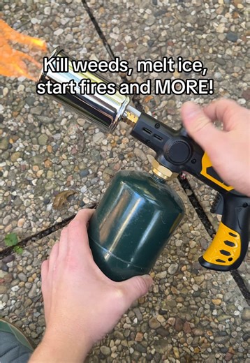Kill weeds, melt driveway ice, and light your fire pit—all with one propane torch. #WeedTorch #DIYYardWork #OutdoorTools #HomeProjects #LawnCare
