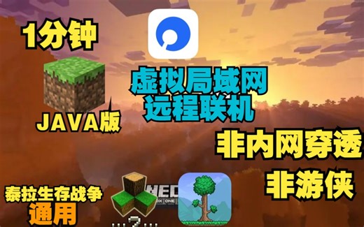 1分钟我的世界Java电脑版远程联机，正版盗版都能用，蒲公英虚拟局域网，非内网穿透，泰拉瑞亚生存战争也可通用