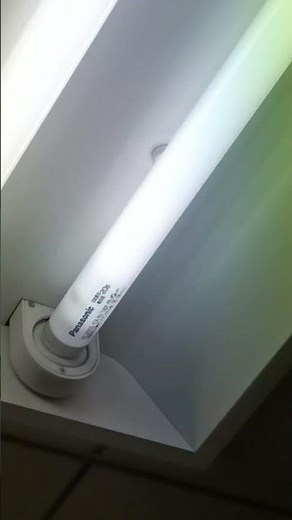 飛散防止膜付きの蛍光灯がついてる蛍光灯器具#蛍光灯 #電球
