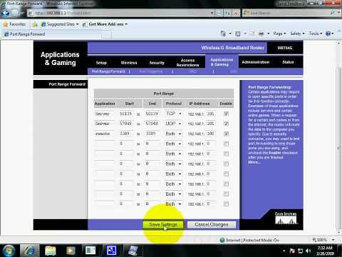 Configure linksys Router for Remote Desktop Connection