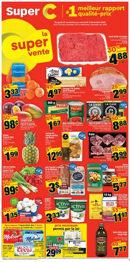 88K views · 232 reactions | Circulaire Super C du 27 novembre au 3 décembre 2025 Consultez les Aubaines ici: https://www.circulaire-en-ligne.ca/circulaire-super-c #SuperC #Épicerie #Rabais | Circulaires | Facebook